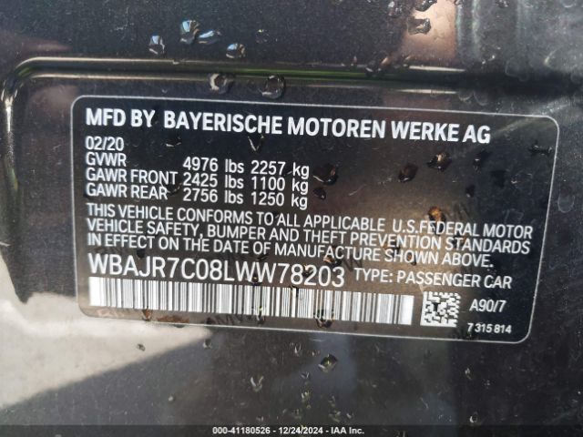 WBAJR7C08LWW78203 BMW 530i Xdrive