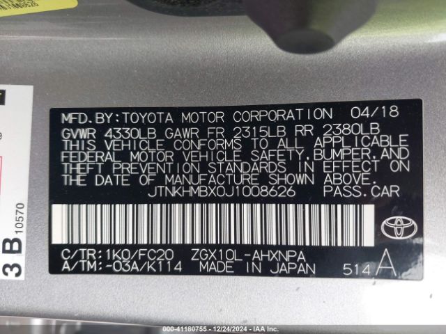JTNKHMBX0J1008626 Toyota C-HR XLE