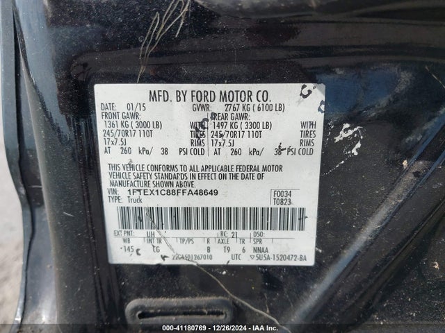 Ford F-150 Xl 2015 1FTEX1C88FFA48649 Image 9