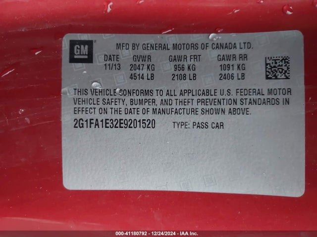 Chevrolet Camaro 2ls 2014 2G1FA1E32E9201520 Image 9
