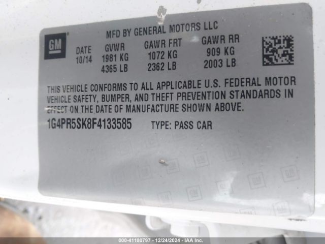 1G4PR5SK8F4133585 Buick Verano Convenience Group