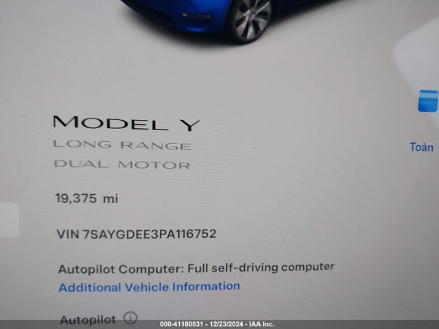 2023 TESLA MODEL Y 7SAYGDEE3PA116752 Photo 6