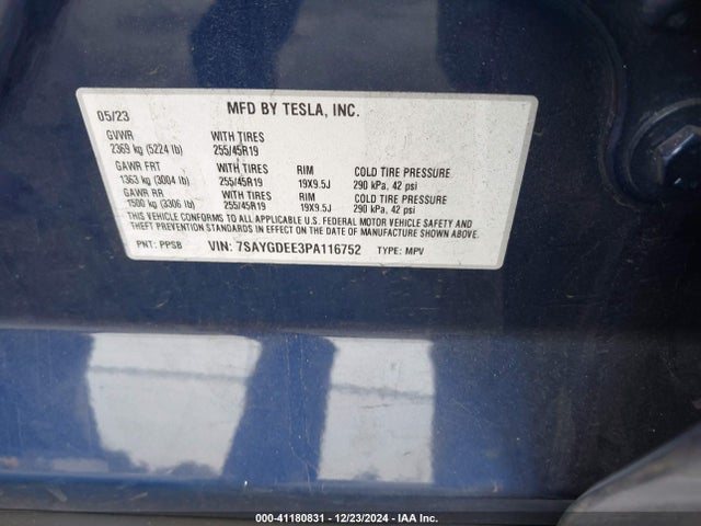 2023 TESLA MODEL Y 7SAYGDEE3PA116752 Photo 8