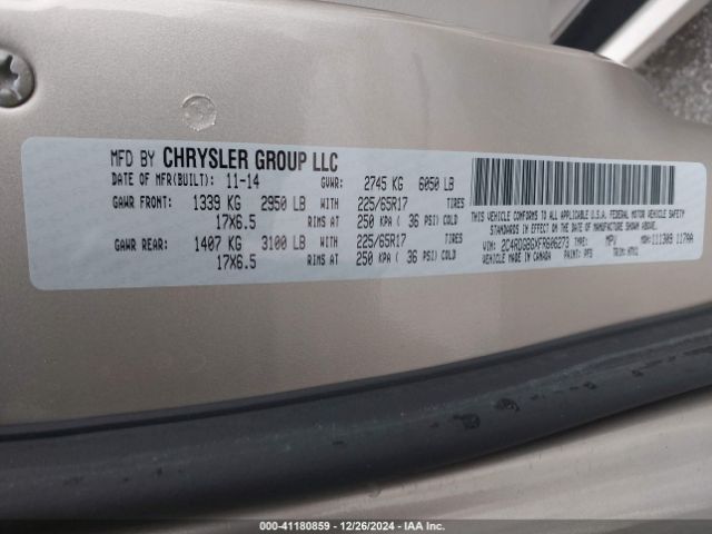 2C4RDGBGXFR606273 Dodge Grand Caravan Se