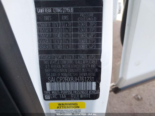SALCP2RX8JH761231 Land Rover Discovery Sport Se
