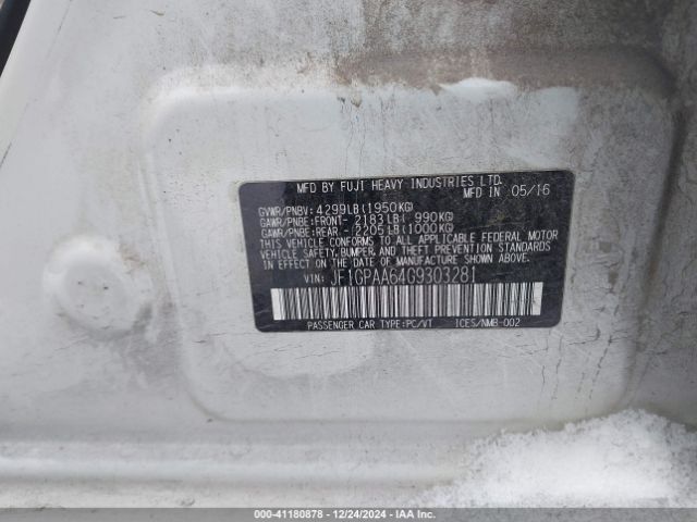 JF1GPAA64G9303281 Subaru Impreza 2.0i