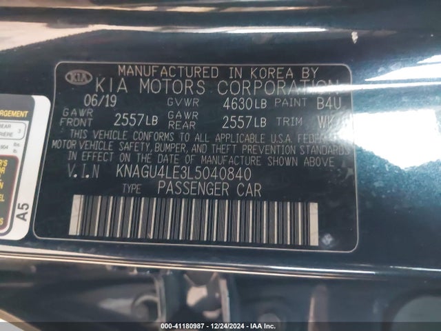 KNAGU4LE3L5040840 KIA Optima Hybrid Ex