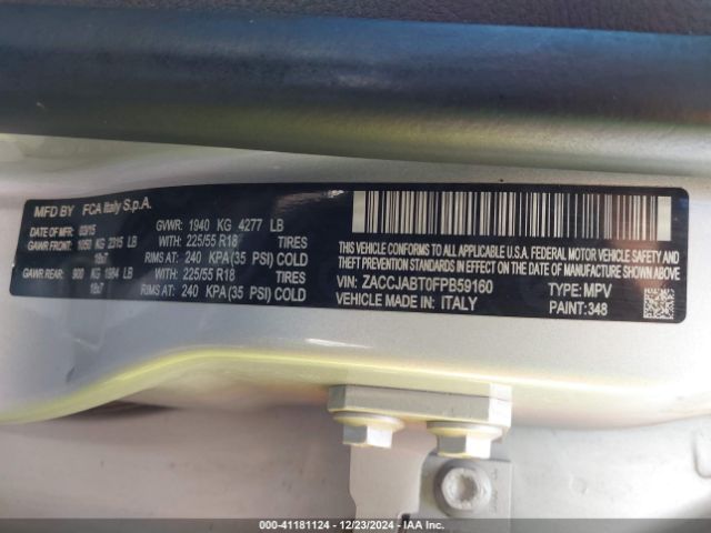 ZACCJABT0FPB59160 Jeep Renegade Latitude