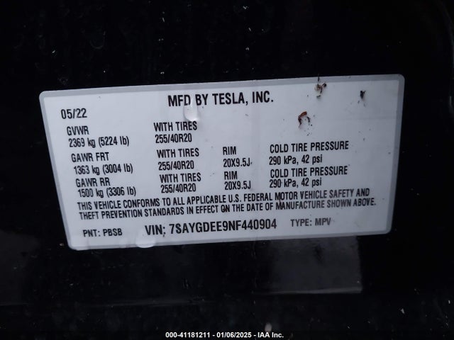 2022 TESLA MODEL Y 7SAYGDEE9NF440904 Photo 8