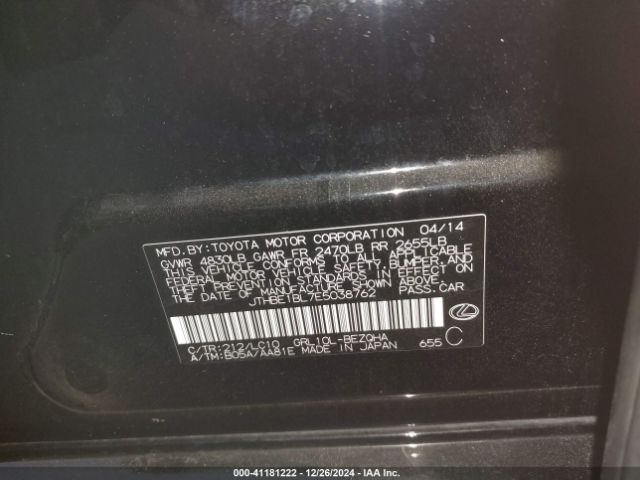 JTHBE1BL7E5038762 Lexus GS 350