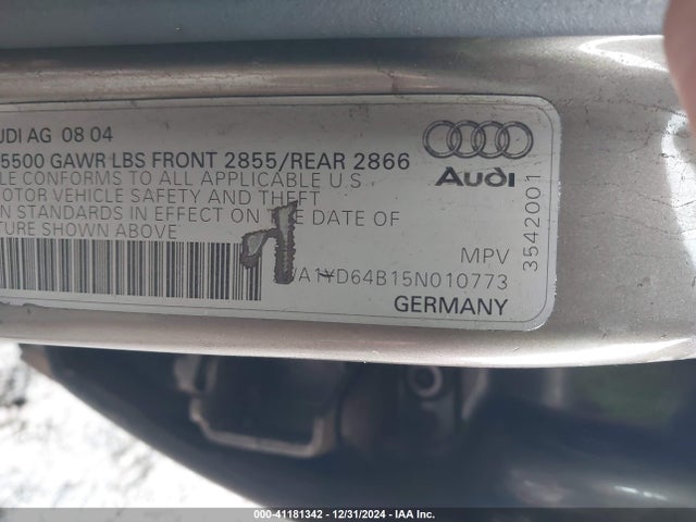 2005 AUDI ALLROAD WA1YD64B15N010773 Photo 8