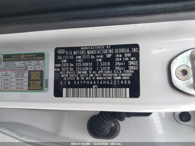 KIA Sorento 2.0t Ex 2017 5XYPH4A14HG221466 Image 9