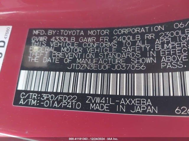 Toyota Prius V Two 2015 JTDZN3EU0FJ037056 Image 9