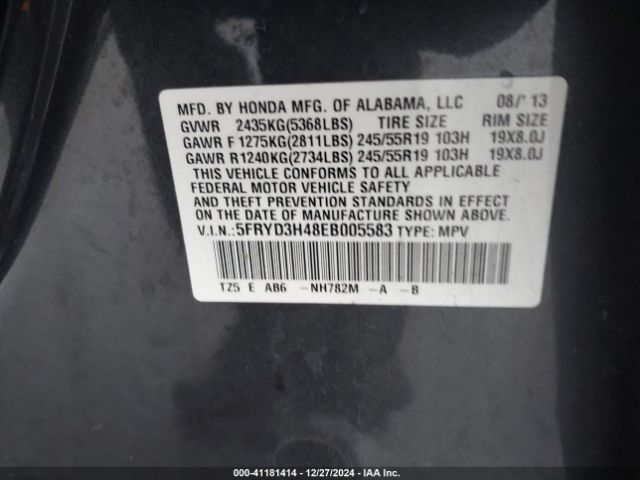 5FRYD3H48EB005583 Acura Mdx Technology Package
