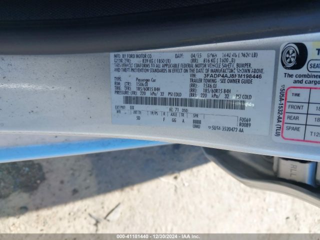 3FADP4AJ8FM198446 Ford FIESTA S