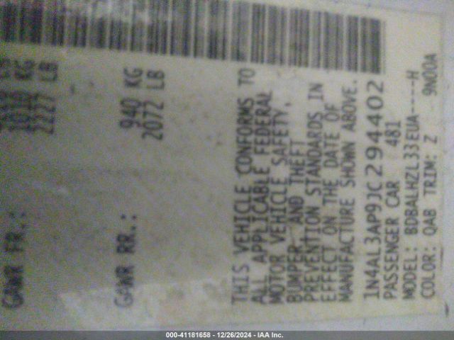 1N4AL3AP9JC294402 Nissan Altima 2.5 Sr