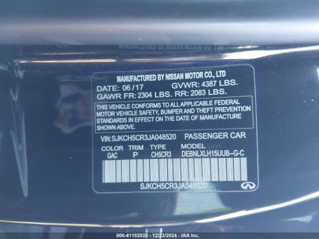 SJKCH5CR3JA048520 Infiniti Qx30 Luxury