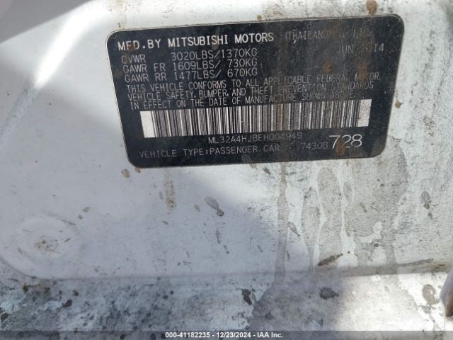 ML32A4HJ8FH004949 Mitsubishi Mirage Es/rf