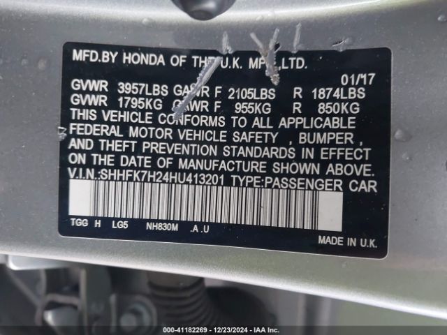 SHHFK7H24HU413201 Honda Civic Lx