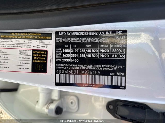 4JGDA6EB1HA976155 Mercedes-Benz Amg Gle 43 4matic