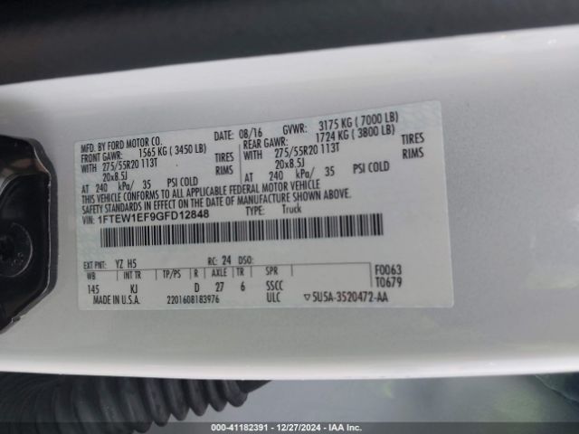 1FTEW1EF9GFD12848 Ford F-150 King Ranch