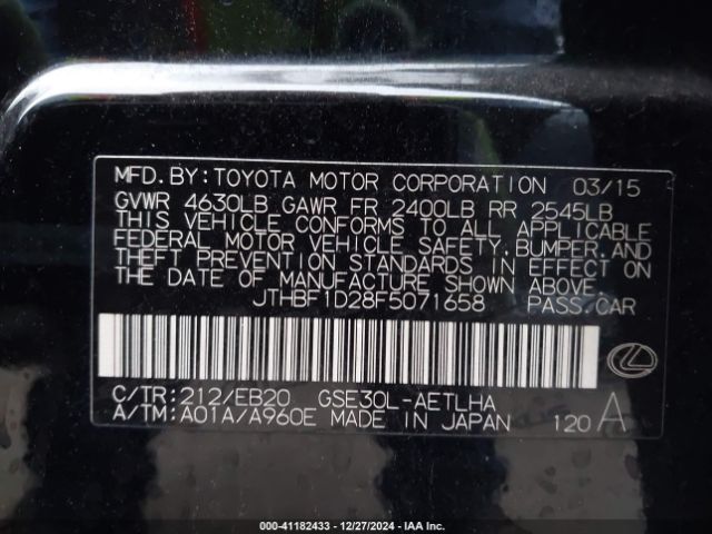 JTHBF1D28F5071658 Lexus IS 250