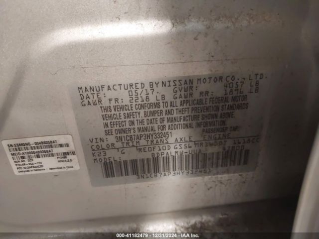3N1CB7AP3HY332451 Nissan Sentra Sr Turbo