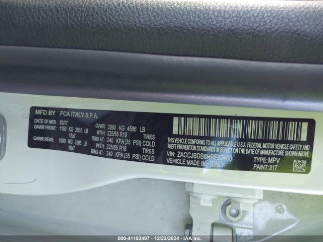 ZACCJBDB8HPF22480 Jeep Renegade Limited 4x4