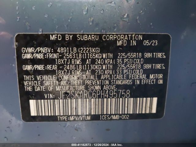 JF2SKARC6PH495758 Subaru Forester Touring