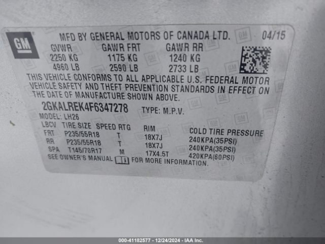 2GKALREK4F6347278 GMC Terrain Sle-2