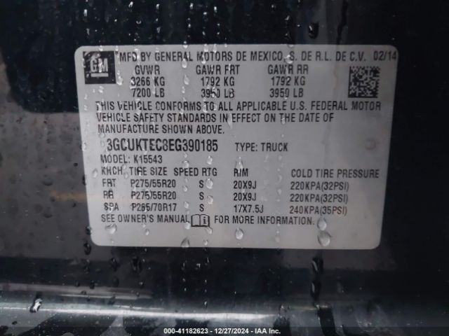 3GCUKTEC8EG390185 Chevrolet Silverado 1500 High Country