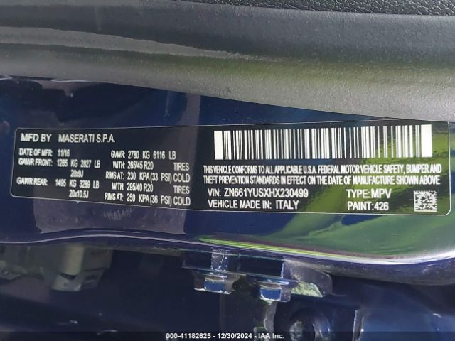 ZN661YUSXHX230499 Maserati LEVANTE S