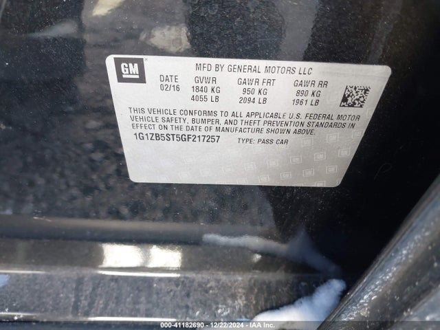 Chevrolet MALIBU LS 2016 1G1ZB5ST5GF217257 Image 9