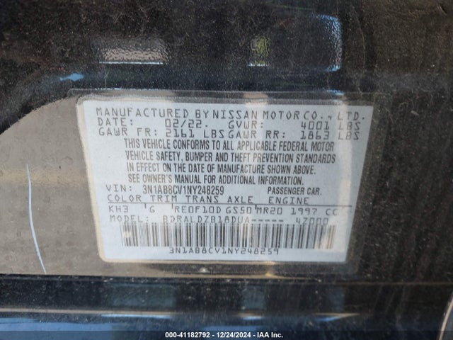 3N1AB8CV1NY248259 Nissan Sentra Sv Xtronic Cvt
