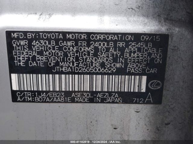 JTHBA1D26G5006629 Lexus IS 200T
