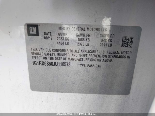 1G1RD6S50JU110573 Chevrolet Volt Premier