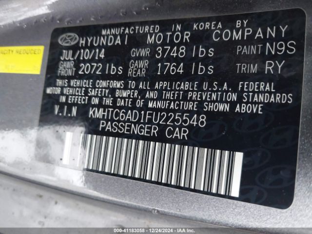 KMHTC6AD1FU225548 Hyundai Veloster