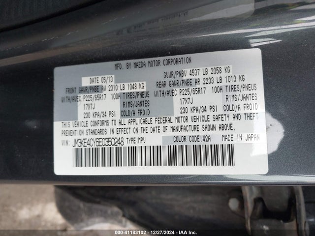 Mazda Cx-5 Touring 2014 JM3KE4CY6E0350248 Image 9