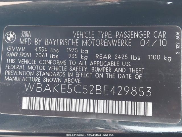 2011 BMW 328I WBAKE5C52BE429853 Photo 8