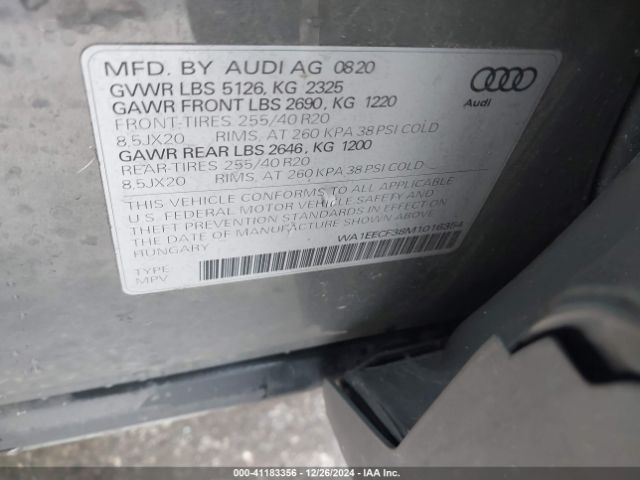 WA1EECF38M1016354 Audi Q3 Premium Plus 45 Tfsi S Line Quattro Tiptronic