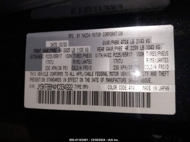 JM3KFBBM4M0334922 Mazda CX-5 SPORT