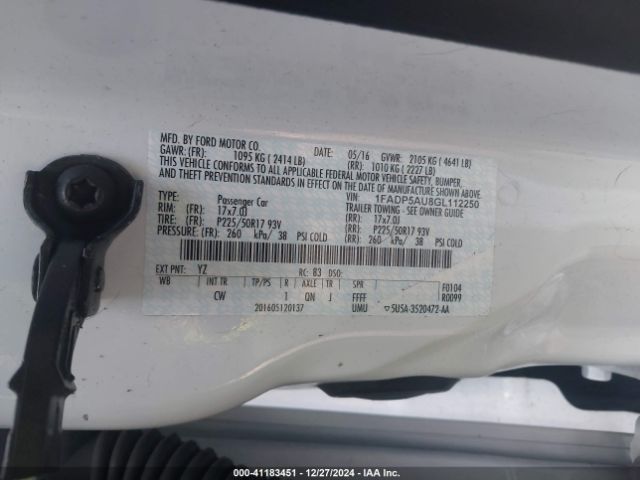 1FADP5AU8GL112250 Ford C-max Hybrid Se