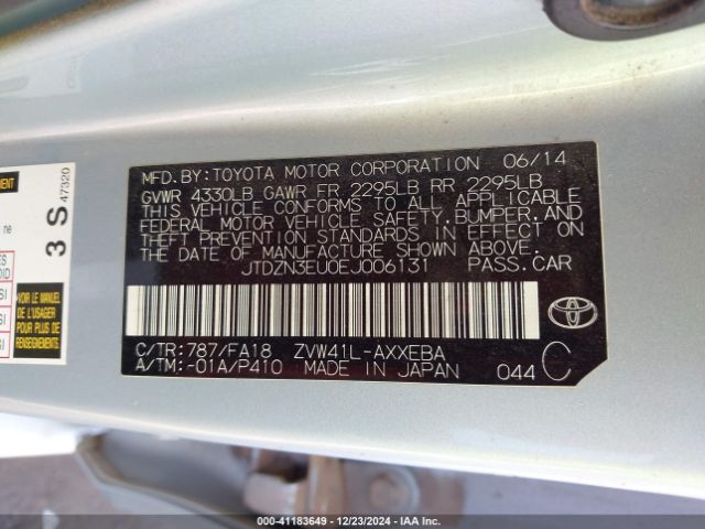 JTDZN3EU0EJ006131 Toyota Prius V Three
