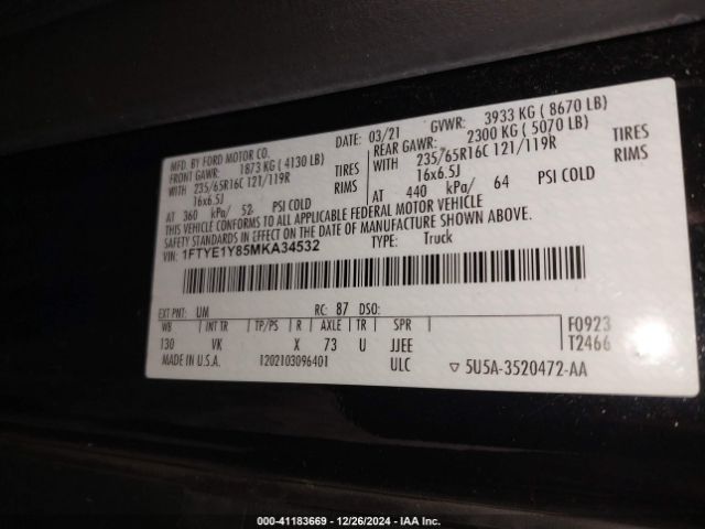 1FTYE1Y85MKA34532 Ford Transit-150