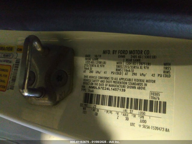 Ford Transit Connect Xl Cargo Van 2020 NM0LS7E24L1457139 Image 7