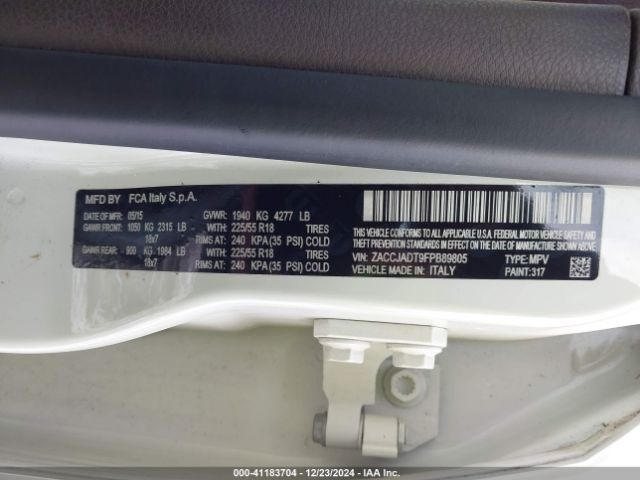 ZACCJADT9FPB89805 Jeep Renegade Limited