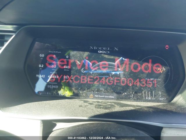 5YJXCBE24GF004351 Tesla Model X 60d/70d/75d/90d/p100d