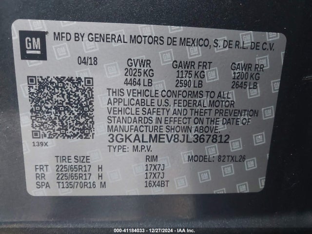 GMC Terrain Sle 2018 3GKALMEV8JL367812 Image 9
