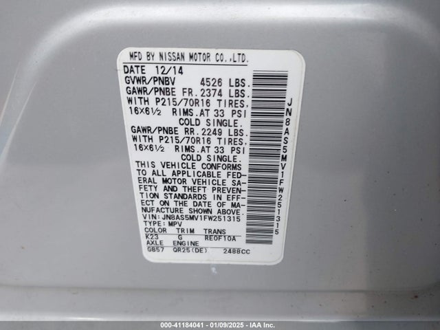Nissan Rogue Select S 2015 JN8AS5MV1FW251315 Image 9