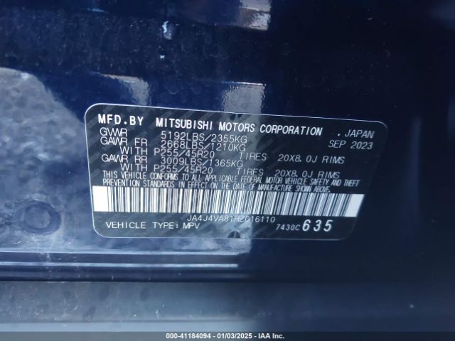 2024 MITSUBISHI OUTLANDER JA4J4VA81RZ016110 Photo 8